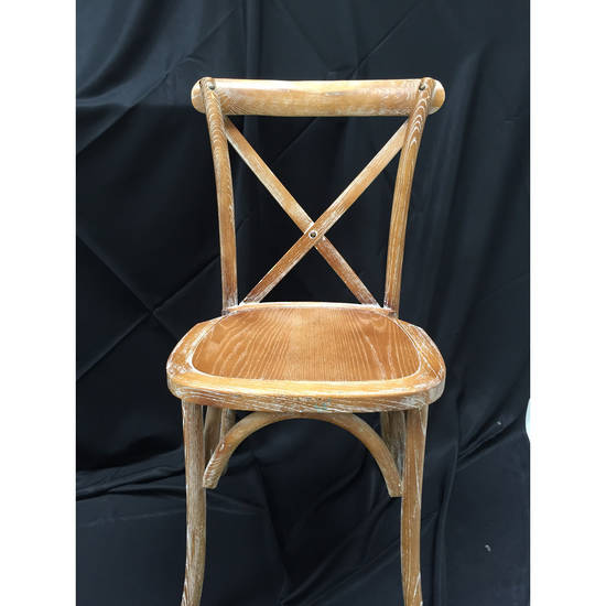 Chair - Birch Bentwood Cross Back - White Washed